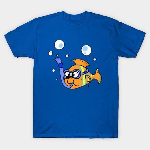 funny fish diver T-Shirt by cartoonygifts